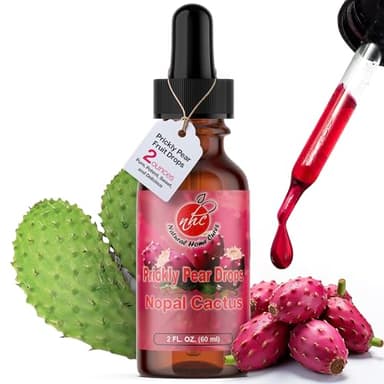 Natural Home Cures Prickly Pear Drops with Vitamin B12, Nopal Cactus Fruit Liquid Supplement, 2 Fl Oz (Pack of 1)