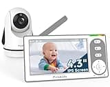Firskids Baby Monitor - 1000ft Long Range Baby Monitor with Camera and Audio No WiFi, Built in 3500mAh Battery,Auto Night Vision, Temperature, 2-Way Talk, 8 Lullabies, 4.3'' Screen