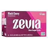 Zevia All Natural Soda, Black Cherry Zero, 12 Fl Oz (Pack of 6)