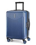 BAGSMART Carry On Luggage 22x14x9 Airline Approved with Spinner Wheels,100% PC Hardside Expandable Luggage with TSA Lock for Trips, 20 Inch Rolling Suitcases for Men Women,Blue