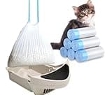 XUEPETT 120 Pack Cat Litter Bags with Drawstring, Compatible with Litter-Robot 3/4 Heavy Duty Cat Litter Box Liners Waste Bags Replacement