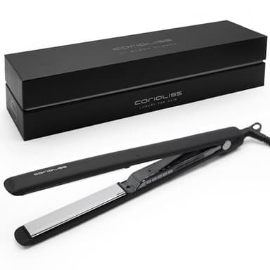 Corioliss C3 Hair Straightener Flat Iron Professional for Hair Titanium Plates Control Temperature Women (Black Chrome Soft Touch)