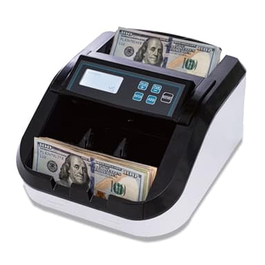 H-308 Bill Counter Money Counter Machine – Batch Mode, Banknote Counter with LCD Display, UV/MG/IR Detection, Value Count/Add+Value/Add+Batch Mode, 1100 Pcs/Mins, Only Supports USD Detection