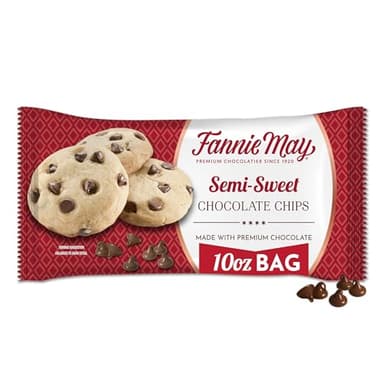 Fannie May Semi-Sweet Chocolate Chips for Baking, Premium Chocolate Holiday Baking Chips, 10 oz