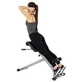 Sunny Health & Fitness 45-Degree Hyperextension Roman Chair with Adjustable Height and Back, Glute, Hamstring, and Ab Workouts Foldable Sit Up Gym Bench for Home, Gray - SF-BH6629
