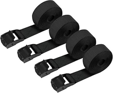 4 Pack Tie Down Strap,5ft x 1" Lashing Straps with Adjustable Buckle Heavy Duty Secure Straps up to 600 lbs for Cargo, Luggage, Bicycles, Motorcycles, Truck, SUV, Car Roof Rack, Canoe