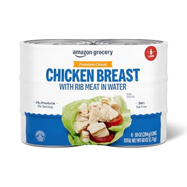 Amazon Grocery, Premium Chunk Chicken Breast, 10 Oz (Pack of 6)