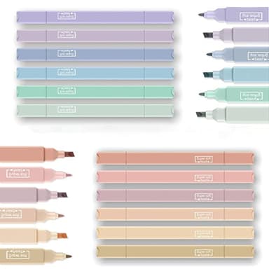 konket 12Pcs Aesthetic Cute Highlighters Bible Pastel Highlighters and Pens no bleed Assorted Colors Highlighter for and Office Journal Home