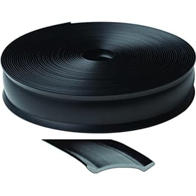 RV Designer 1 Inch Wide Vinyl Trim Insert for RVs - Flexible Molding, Exterior Use, and Roof Edge Molding - Ideal for Travel Trailers and Campers, Heavy Duty, 100 Foot Roll, Black