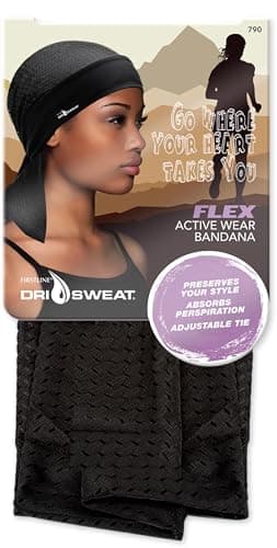 Dri Sweat Flex Active Wear Mesh Bandana , Black, 0.2 x 6.5 x 5 inches