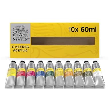 Winsor & Newton Galeria Acrylic Paint, 10 x 60ml (2--oz) Tube Paint Set