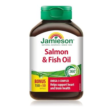 Jamieson Salmon & Fish Oils Omega-3 Complex 200ct Bottle 1,000 mg
