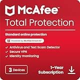 McAfee Total Protection 3-Device 2025 |Security Software Includes Antivirus, Secure VPN, Password Manager, Identity Monitoring | Download