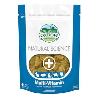 Oxbow Natural Science Multi-Vitamin, High Fiber Supplement for Rabbits & Guinea Pigs, Made with Timothy Hay, Multi-Pet Households, Omega 3 & 6 Fatty Acids, Made in USA, 4.2 oz Bag