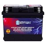 Mighty Max Battery MM-H5 Start and Stop Car BCI Group Size 47 12V 60 AH, 100RC, 680 CCA Rechargeable AGM Car Battery