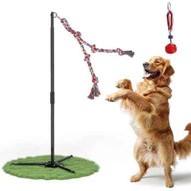 Olpchee Outdoor Tug of War Dog Toy, Tether Interactive Dog Tug Toy Backyard Heavy-Duty Dog Solo Play Exercise Toy for Large Medium Dogs (Upgraded)