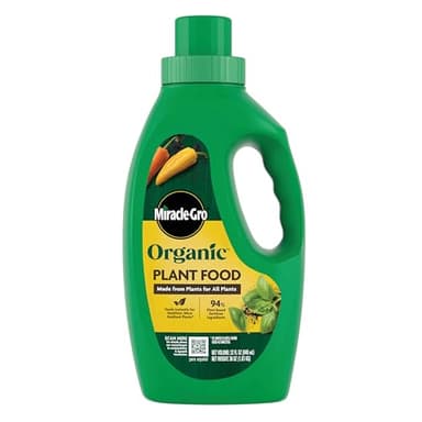 Miracle-Gro Organic Plant Food - Use with Indoor or Outdoor Plants, Organic Liquid Fertilizer for Containers and In-Ground Gardens, OMRI Listed, 32 fl. oz.