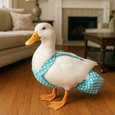 Duck Diapers for Pet Ducks – Adjustable & Reusable Pants for Indoor Use, Prevents Messes, Fits Call Ducks & Small Breeds(Blue Dot,XS- Adjustable(Ducklings Within 1 Month Old))