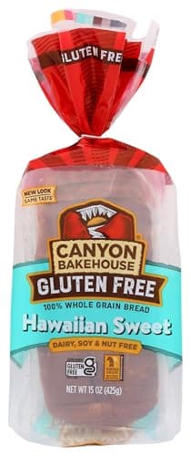 Canyon Bakehouse Hawaiian Sweet Gluten Free Bread, Whole Grain Sandwich Bread, Fresh, 15 oz Loaf