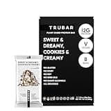 TRUBAR Vegan Protein Bar, Sweet & Dreamy Cookies and Creamy, Gluten Free, Plant Based Protein, Dairy Free, Non GMO, Soy Free, No Sugar Alcohols, 12G Protein, 12G Fiber, 23G Carb, On the Go Snack Bars, 8ct