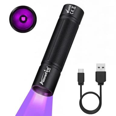 ALONEFIRE SV127 Mini 365nm UV Light USB-C Rechargeable Blacklight Pet Urine Detector Money Scorpion Detection with Built-in Battery