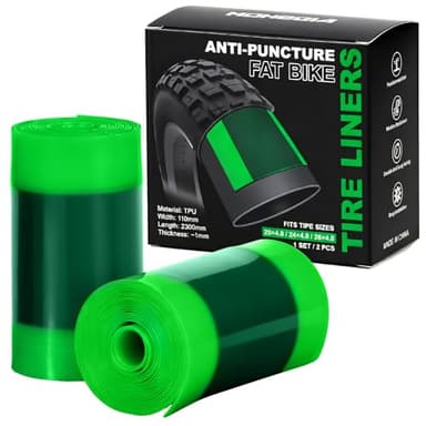 MOHEGIA Fat Tire Liners - 2 Pack TPU Bike Tube Protection Liner Against Flats,Heat & Weather Resistant for 20x4.0 / 24x4.0/ 26x4 .0 Fat Bicycle & E-Bike Tires(Size 110x2300 mm)