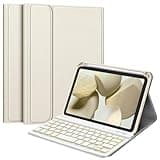 Fintie Keyboard Case for iPad Mini (A17 Pro) 7th Generation 2024 / iPad Mini 6th Gen 8.3 Inch, Soft TPU Back Cover with Magnetically Detachable Wireless Bluetooth Keyboard, Backlight/Starlight