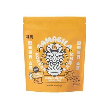 SAMABILA Chicken Instant Ramen Seasoning Powder - Gluten Free - Vegan - Mild - Premium Instant Noodle Soup Powder - 5 oz