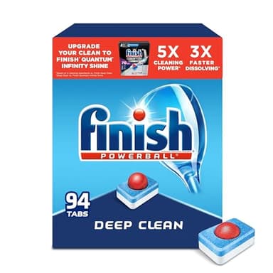 Finish - All in 1 - Dishwasher Detergent - Powerball - Dishwashing Tablets - Dish Tabs - Fresh Scent, 94 Count (Pack of 1) - Packaging May Vary