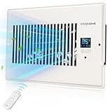 VIVOHOME 6"x10" Smart Vent Register Booster Fan with Intelligent Thermostat & 10-Speed Remote Control - Heating/Cooling AC Vent Booster for Room, Floor, Wall - White