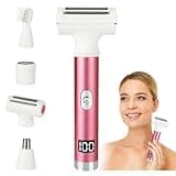Beanify 2025 Led Display Electric Razor,Beauty Women's Wet & Dry Electric Shaver, Painless 4 in 1 Painless Body Razors,Cordless 3-Blade Ladies Shaver for Legs, Arm, Underarms, Bikini (Pink)