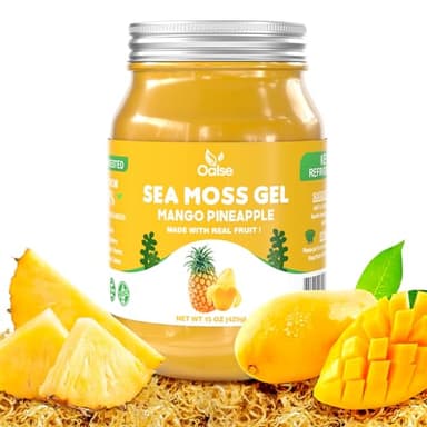 OALSE Sea Moss Gel Mango Pineapple Flavor - Natural Seamoss Gel with 92 Minerals and Vitamins - Non-GMO, Gluten-Free, Vegan - Immune Defense-15 OZ
