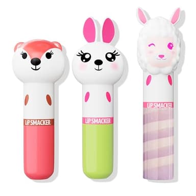 Lip Smacker Lippy Pals, Unicorn, Panda, Kitten, Lip balm for Kids - Foxy Apple, Hoppy Carrot Cake, Strawberry Llama