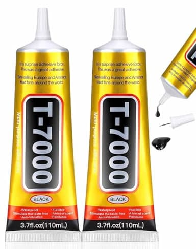 ALECPEA Upgrade T-7000 Black Adhesive Glue - 2PCS 110ml | High-Performance Waterproof Adhesive for Precision Repairs, Perfect for Phone, Electronics, Jewelry, and Crafts