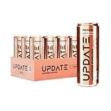 Drink Update No Sugar, Caffeine-Free Energy - Jitter and Crash Free, No Overstimulation, Healthy, Natural, Improved Focus, No Sucralose, No Artificial Flavors Made with Paraxanthine (Peach, 12 Pack)