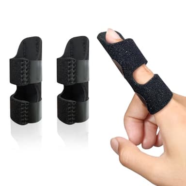 Bozenu Finger Splint, Universal Trigger Finger Brace for Broken/Arthritis Pain and Sprain Relief, Splints for Middle, Index, Ring (2 Pack,Black)