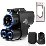 H HhaadenEV NACS to CCS1 Charging Adapter for Tesla Supercharger, Fast Charging Adapter, MAX 500A,1000V，Compatible with Ford, Rivian, GM, and BMW, Durable and Compact (NACS to CCS1(Tesla to CCS1))