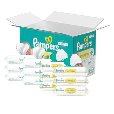 Pampers Sensitive Baby Wipes, Water Based, Hypoallergenic and Unscented, 18 Flip-Top Packs (1008 Wipes Total) [Packaging May Vary]