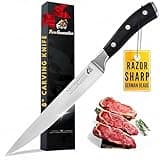Pure Generation 8" Carving Knife for Meat – Butcher Knife, Razor Sharp German Steel Slicing Knife with Ergonomic Handle for Turkey, Ham, Fruits, and Meat Cutting