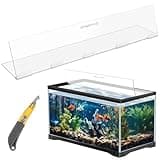 Sieral Aquarium Polycarbonate Canopy Set 35.13 x 17.13 x 0.12 Inch for 50/65/84 Gallon Without Center Brace Aquariums Cover Fish Tank Lid with a Hook Knife, Clear
