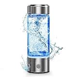 Hydrogen Water Bottle, Portable Hydrogen Water Ionizer Machine, Hydrogen Water Generator, Rechargeable Hydrogen Rich Water Glass Health Cup for Home Travel（Silver）