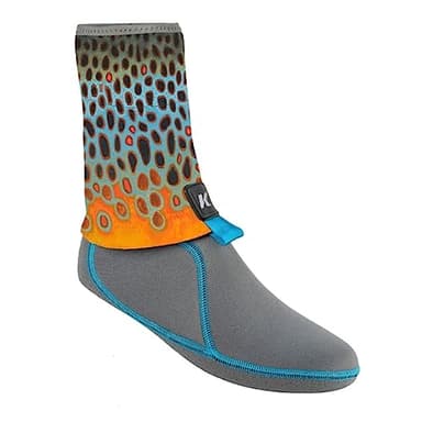 KORKERS I-Drain Neoprene Guard Sock, Deyoung Brown Flank 3.5 mm, Color: Brown Flank Buck, Size: L (FA6401-LG)