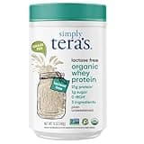 Simply tera's Lactose Free Organic Whey Protein - Unflavored Protein Powder, Plain Tasteless Protein Powder with 21g of Protein Per Serving, Non-GMO, Gluten-Free, rBGH-Free, Kosher, Organic - 12 Oz