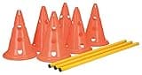 TRIXIE Dog Agility Hurdle Cone Set – Dog Agility Set with Height Adjustable Crossbar for Beginners & Advanced, Dog Agility Equipment for Dog Obstacle Courses – 6 x Cones, 3 x Agility Rods