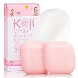 Koji White Kojic Acid & Collagen Skin Brightening Soap for Face & Natural Glowing Skin - Moisturizer, Body Cleansing Bar, Reduce the Appearance of Wrinkles, Vegan, Paraben-Free, 2.82 oz (2 Bars)