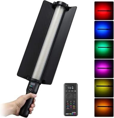 Godox LC500R RGB Stick Light 23W, 3300K-5600K RGB Tube Light, LED Video Light CRI 96+ TLCI 98+ 1380 Lux@1M, 360° Colors and 14 FX Effects with RC-R9 Remote Control