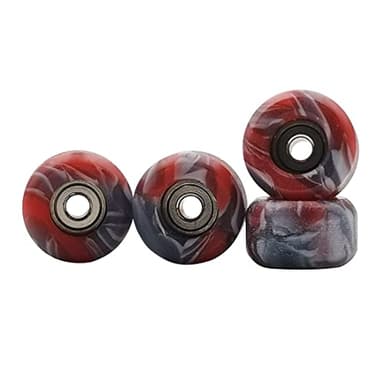 RACOFSB Fingerboard Wheels with Bearing CNC Lathed Swirl Color New Material (Red mix)