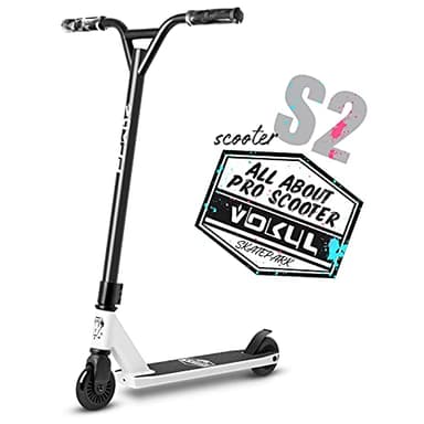 VOKUL Pro Stunt Scooter with Stable Performance - Best Entry Level Trick Freestyle Pro Scooter for Age 6 Up Kids,Boys,Girls(Black/White)