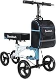 Economy Knee Scooter Steerable Knee Walker for Foot Injuries Compact Crutch Alternative with Dual Braking System (Blue)