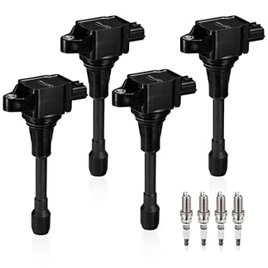 BDFHYK Ignition Coil Pack UF549 and Iridium Spark Plug 9029 Compatible with Nissan Altima 2008 2009 2010 2011 2012 2013 Nissan Rogue Sentra Versa 2013-2021 Nissan Coil Pack NV200 Cube 2.5L Set of 4